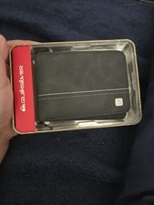 Quiksilver Black Bifold Men's Wallet with Logo and Stitching Accents