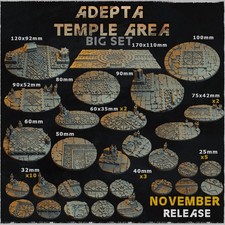 Adepta Temple Area Bases for Wargame Miniatures 28mm 16k Resolution 3d Printed