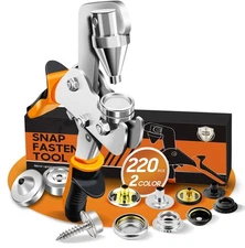 Snap Fastener Tool, Snap Kit with Tool, Canvas Snap Tool with 220 pcs Boat Co...