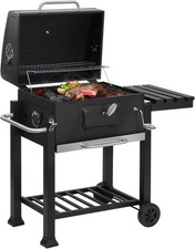 Holzkohlegrill Standgrill Outdoor mit Deckel Grillwagen TragbarerGril Kohlegrill