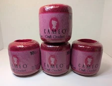 Lot Of 4 Cameo Crochet Thread Mercerized Sz10 Cotton Victory Red 1,400 YDS Total