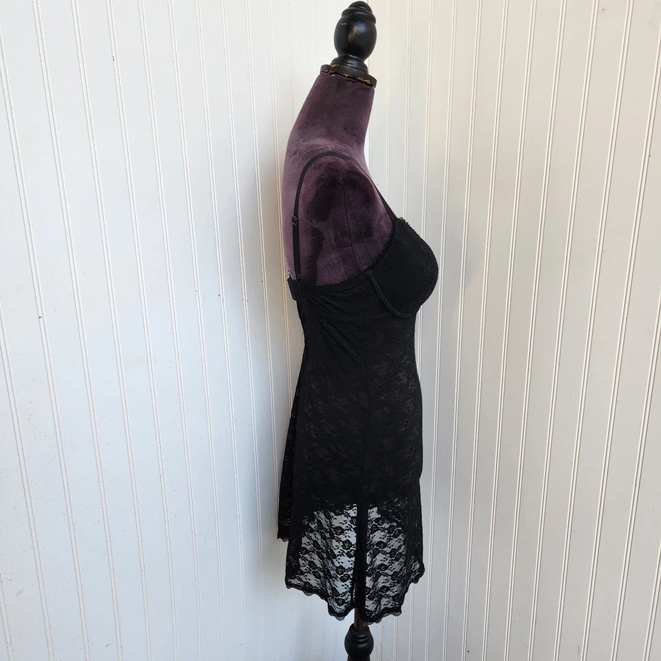 Vestido lencería de encaje transparente babydoll negro talla 12 de H&M para mujer Foto 4 de 4