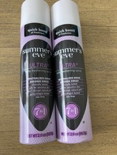 2 Summer's Eve Ultra Daily Freshening Spray Bottles - 7 In 1 NEW Neutralize Odor