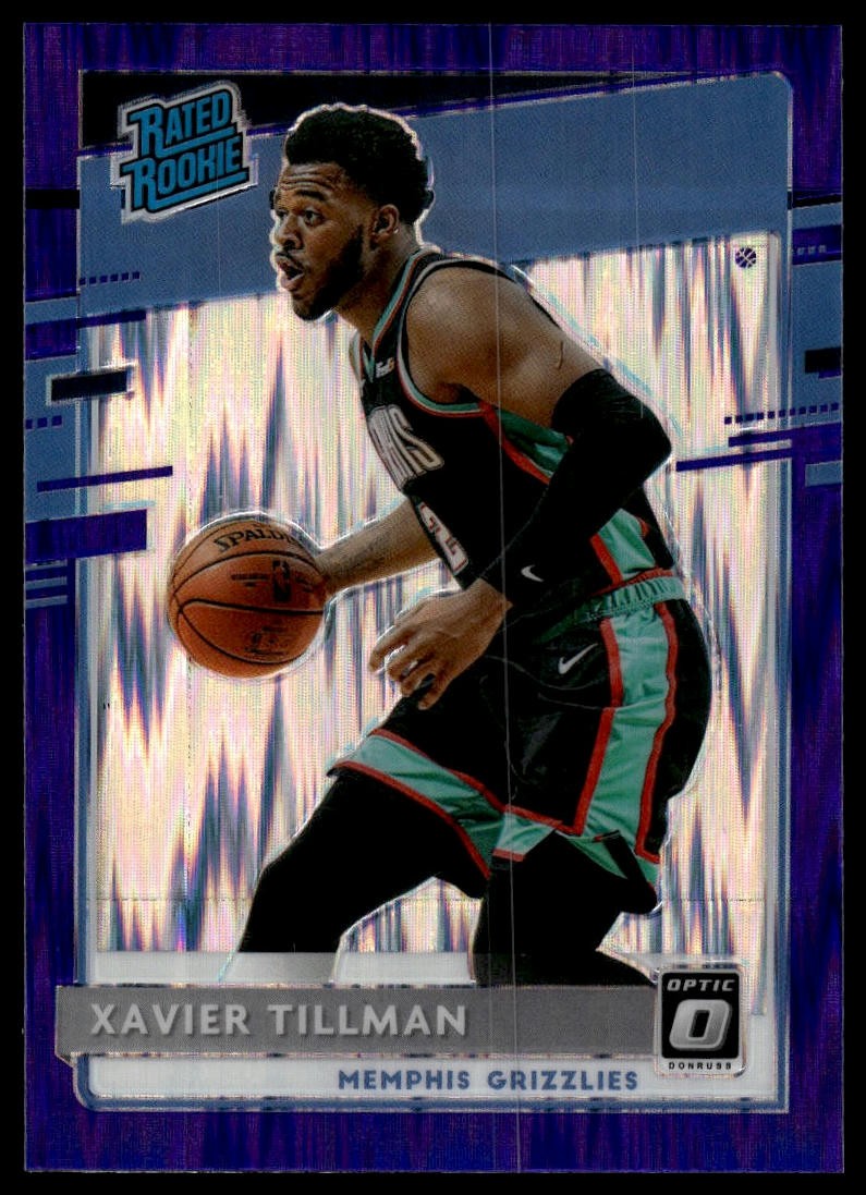2020-21 Donruss Optic #185 Xavier Tillman Purple Shock