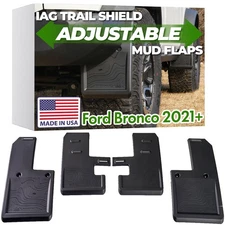 IAG Trail Shield Adjustable Mud Flaps for Ford Bronco 2021+ (Front & Rear Set)
