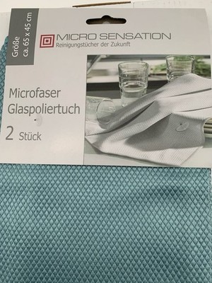 2eSet Micro Sensation Mikrofaser Glaspoliertücher 65x45 cm Waffelstruktur