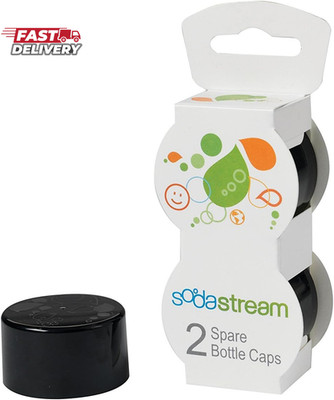 Sodastream Bottle Caps, Black, 2-Pack
