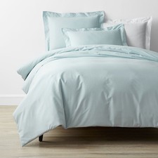 Classic Cool Cotton Percale Bed Duvet Cover - Pale Blue, Twin