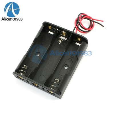 10PCS Plastic   Storage Case Box Holder For 3 X AA 3xAA 4.5V  wire leads @zx