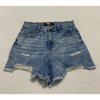 Rewash American Original Frayed Hem Denim Jean Shorts Cut Offs Distressed Ripped