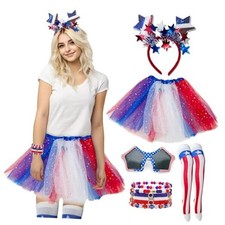 Women 4th of July Patriotic Costume Tutu Set, Independence Day Outfit