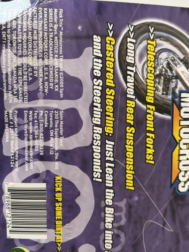 Vintage 2000 Larry Ward Flick Trix Motocross Bike 10 Kawasaki Spin Master Toys - Image 3 of 4