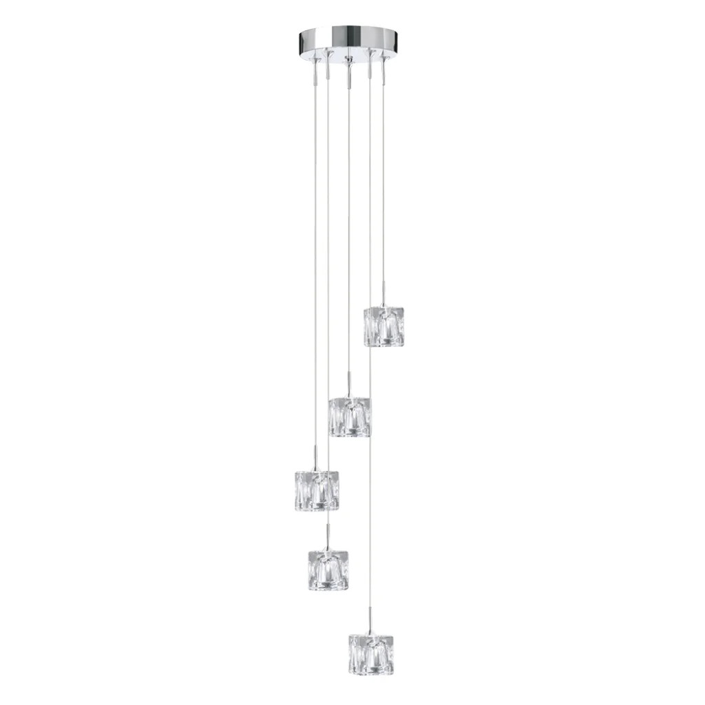 Ceiling Light Silver Ice Cube LED 5 Chrome Searchlight 6775-5-LED