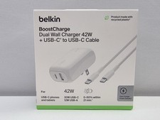 Belkin BoostCharge Dual Wall Charger 42W  USB-C to USB-C Cable New Sealed
