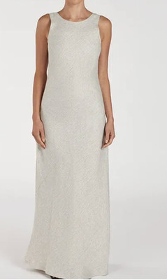 Dissh Lyra Natural Linen Midi Dress Size 8 100% Linen New $189