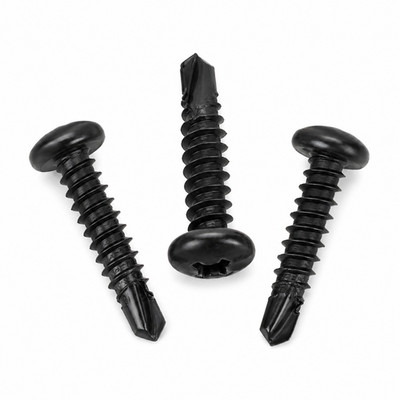 Garage Door Stainless Steel Black Self Drilling Screws 3/4'' Hinges Handles 50pcs