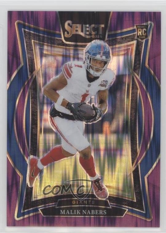 2024 Panini Select Concourse Purple Shock Prizm /360 Malik Nabers Rookie RC yl0