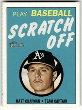 2020 Topps Heritage #3 Matt Chapman 1971 Topps Scratch-Offs Oakland Athletics