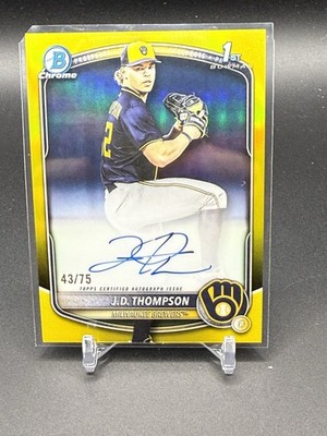 J.D. Thompson 2025 Bowman Draft #CPA-JT First (1st) AUTO Yellow [#43/75] On-Card