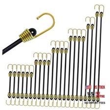 Mini Bungee Cords with Hooks-Piece Assortment: 2" 4" 6" 8" 10" 12" 22 Black