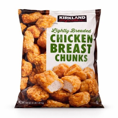 Kirkland Lightly Breaded Chicken Breast Chunks Fully Cooked Frozen 4 lb