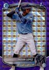 Fabian Lopez 1st Bowman #BCP-19 #/250 Miami Marlins