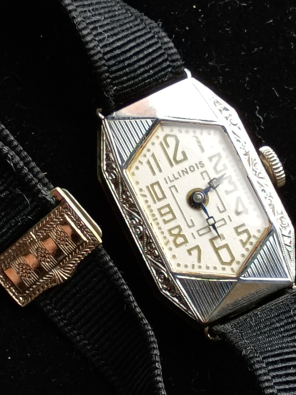 Vintage Illinois Art Deco 14K Gold Fill Mechanical Non-Running Ladies Watch  *17
