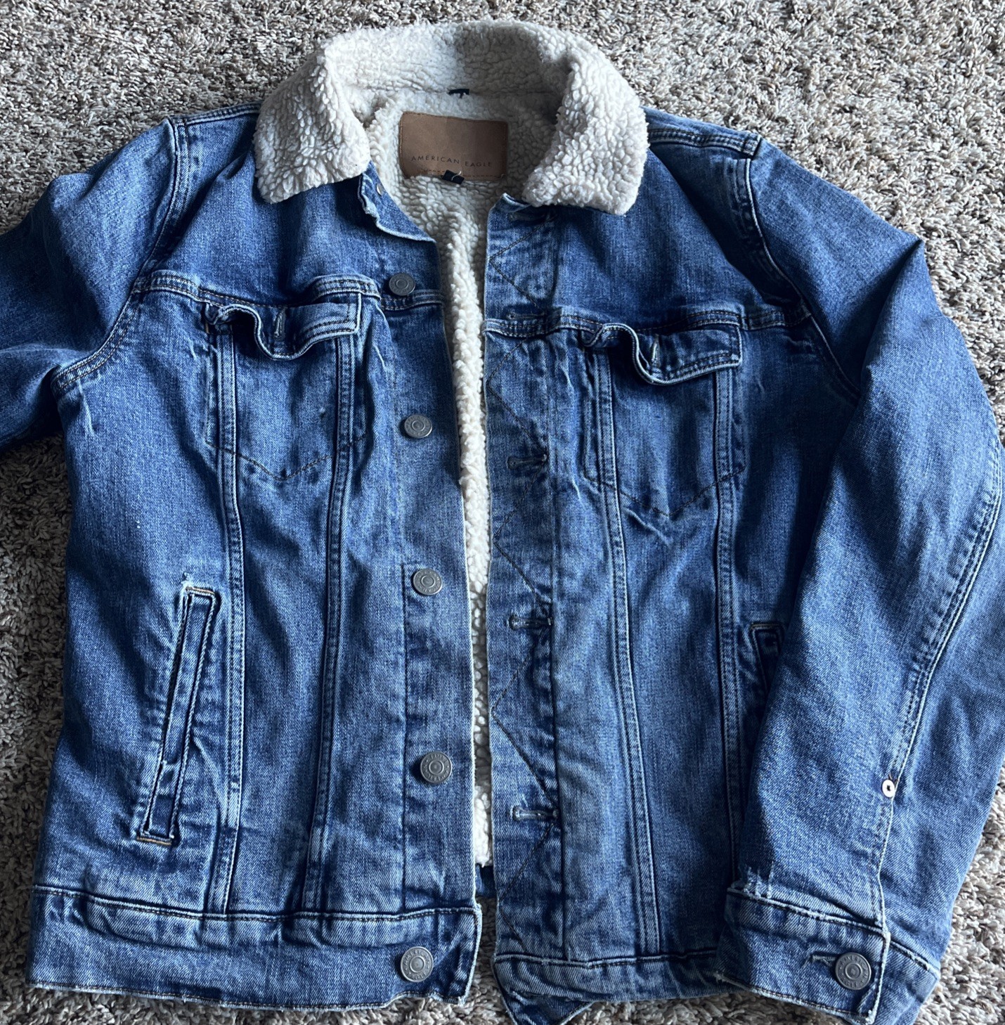 american eagle jean jacket Wool Medium - image 1