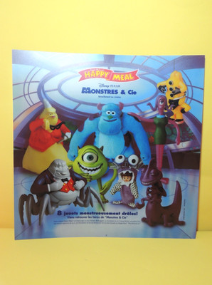 McDonald's Happy Meal Disney MONSTRES & CIE Backlit Menu Panel PLV 2000er