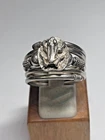 Vintage Sterling Silver Wire-Rapped Design Frog Ring 9.3g Sze 10