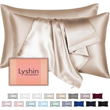 Mulberry Silk Pillow Cases 2 Pack Standard Size 20x26 Inches W/ Hidden Zipper