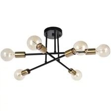 Plafonnier à montage rond semi encastré Spoutnik 6 lumières