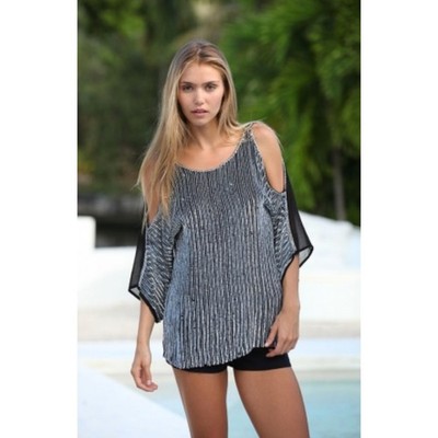 Karina Grimaldi Bali Silk Beaded Top Large