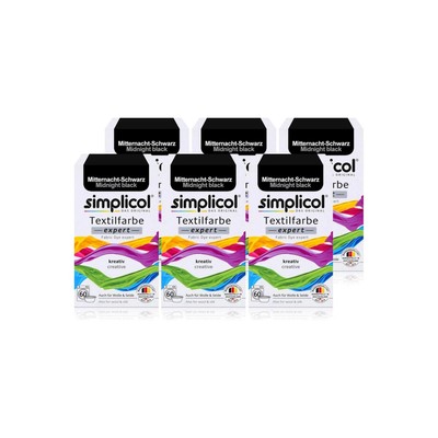 Simplicol Textilfarbe expert Mitternacht- Schwarz 150g 6er Pack