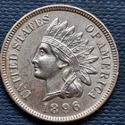 1896 Indian Head Cent 1c UNC Interesting Color #97936