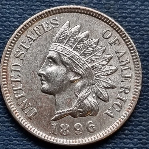 1896 Indian Head Cent 1c UNC Interesting Color #97936