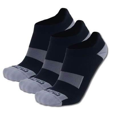 Pure Athlete Recycled Yarn Socks- Eco friendly, Small, 3 Pack- Black/Grey
