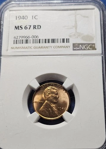 1940-P Lincoln Wheat Cent  NGC  MS67 RD Fantastic Coin!