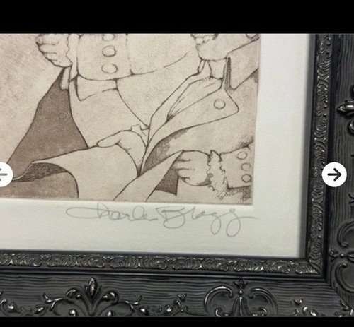 Vintage CHARLES BRAGG Pencil Sketch Signed In Ornate Frame 14x18 “We The People” - Picture 2 of 5