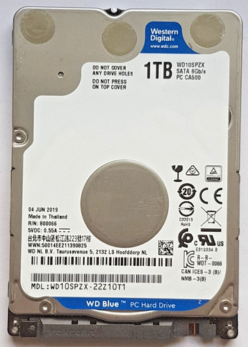 1 TB SATA Western Digital WD Blue Mobile WD10SPZX-22Z10T1 5400rpm 128MB HDD 2.5"