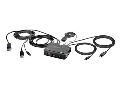StarTech.com 2-Port Hybrid Cable KVM Switch 4K DP KVM-Umschalter USB Typ C