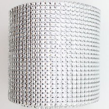 NEW LOT/7 SILVER DIAMOND MESH WRAP 4.75"x10 YARDS ROLL SPARKLE RHINESTONE