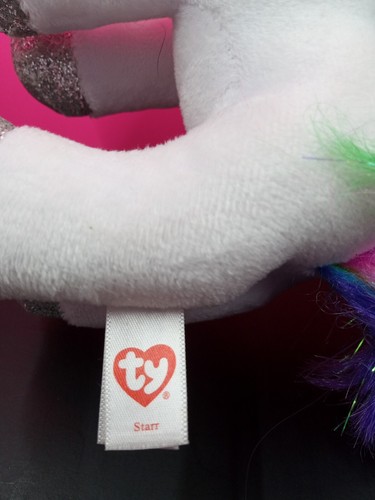 Pony Starr Ty Beanie Boo Rainbow Hair Plush Stuffed - Picture 6 of 8