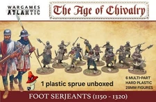 Foot Serjeants (1150 - 1320) Wargames Atlantic 1 X Sprue unboxed  28mm 1/56 