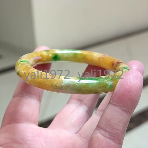 Zertifiziert Grade A Multicolor 56-57mm Natürliche Burma Jade Jadeit Armreif Armband - Bild 8 von 12