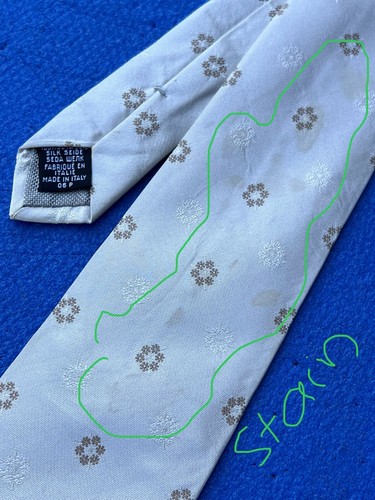 Authentische CHANEL Kette rund Blumen Design auf weiß 100 % Seide Krawatte Krawatte - Bild 4 von 11