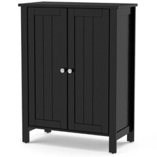 Kitchen Storage Cabinet 2-Door Floor kitchen Space Saver 66 lbs Organizer Black.