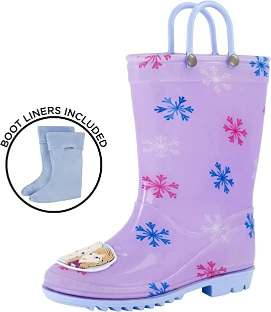 Disney-Niños Niñas Frozen Niños Botas de Lluvia con Suave Forro de Nieve Extraíble Foto 3 de 4