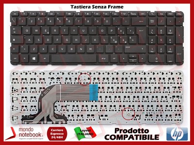 Tastiera Per Notebook HP – Layout Italiano, Tasti E Frame Neri, Compatibile Con I Modelli Indicati, Prodotto Nuovo