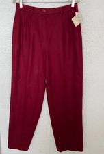 VTG Pendleton Knockabout Red 100 Virgin Wool High Rise Straight Leg Pants sz 14